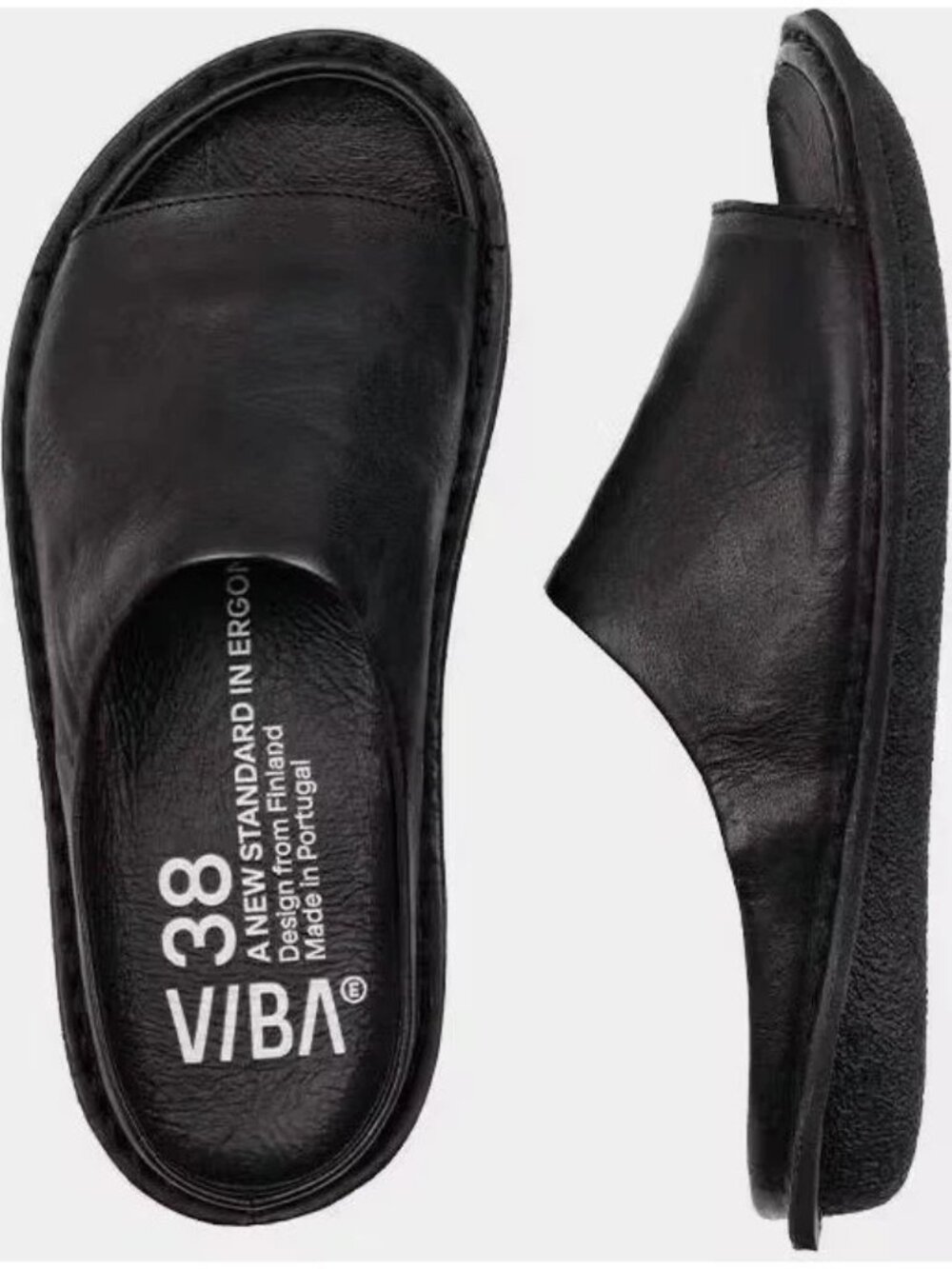 NEW VIBAe Saint Tropez Leather Sandals Dad 90s Boho Chic Minimalist Womens 39